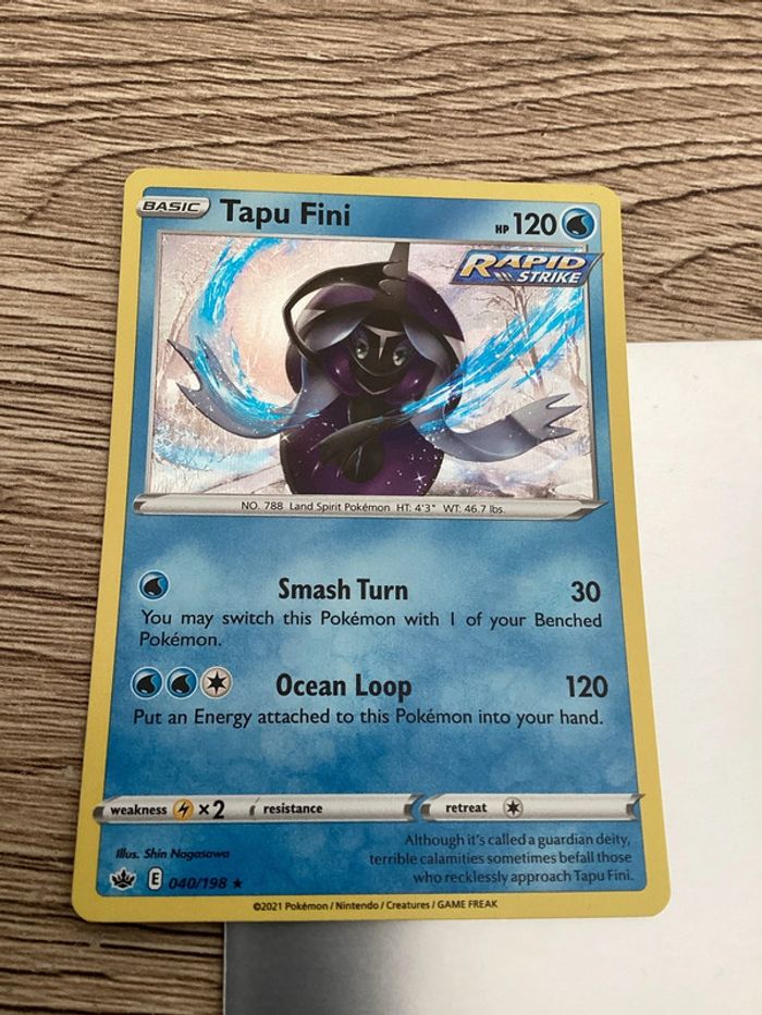 carte Pokémon 040/198 tapu fini holo holographique anglais ANG année 2015 - photo numéro 3