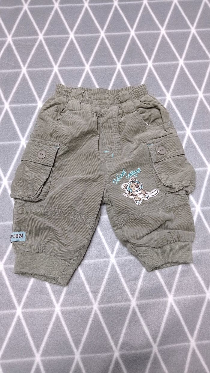 🦁Lot 3 pantalons velours, garçon 3 mois - photo numéro 4