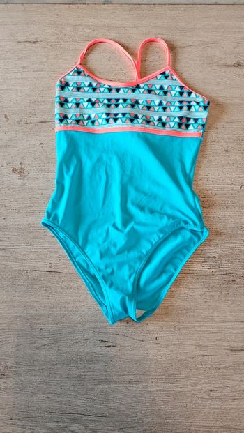 Maillot de bain turquoise, Decathlon, 12/14 ans, peu mis