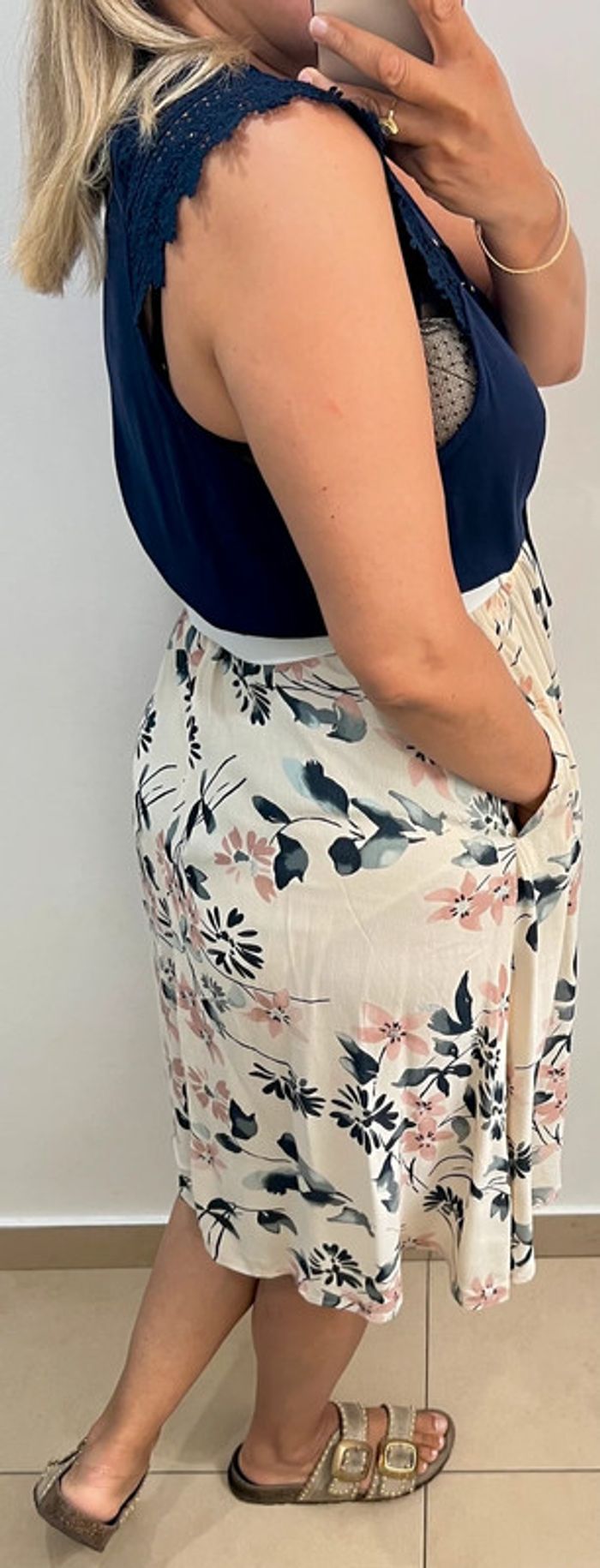 🌸Jupe légère  mbyM fleurie bicolore – Taille L - photo numéro 4