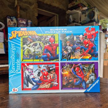 Ravensburger- Marvel Puzzle 4 x 100 pièces Bumper Pack, Spiderman, 6914