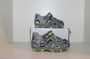 jolie sandales nus pieds grise et verte 22