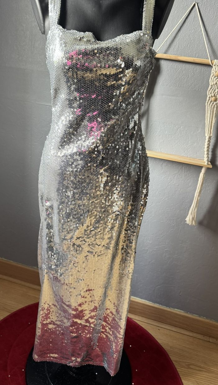 Robe Fête – S – Argenté – Sequins