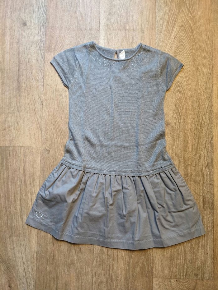 Robe 4 ans bi matière et strass