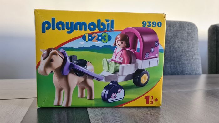 Playmobil 1,2,3  9390 - Carriole avec cheval.