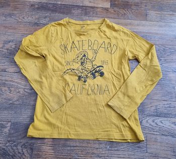 t-shirt manche longues jaune kiabi taille 10ans