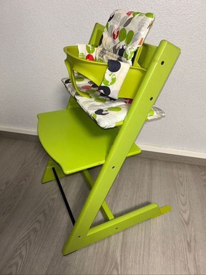 Chaise Tripp Trapp Stokke verte + Babyset - photo numéro 3