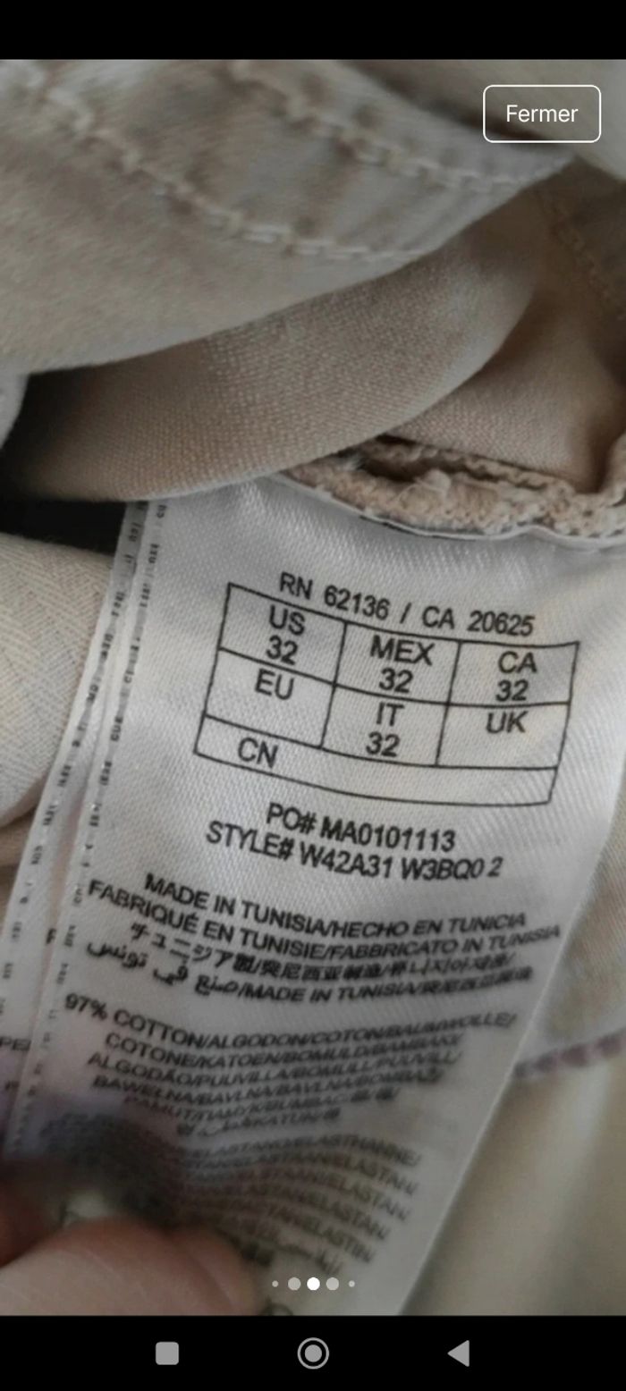 Jean ou pantalon beige Guess Neuf femme - photo numéro 8