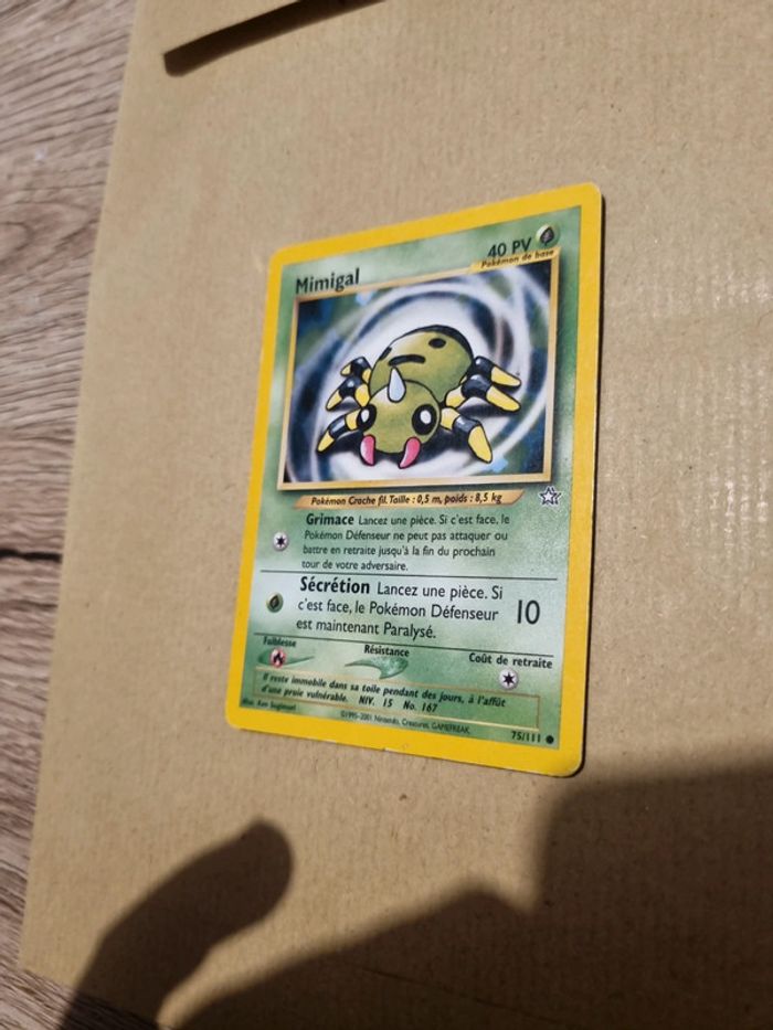 Carte pokémon mimigal 75/111 année 2001 Nintendo