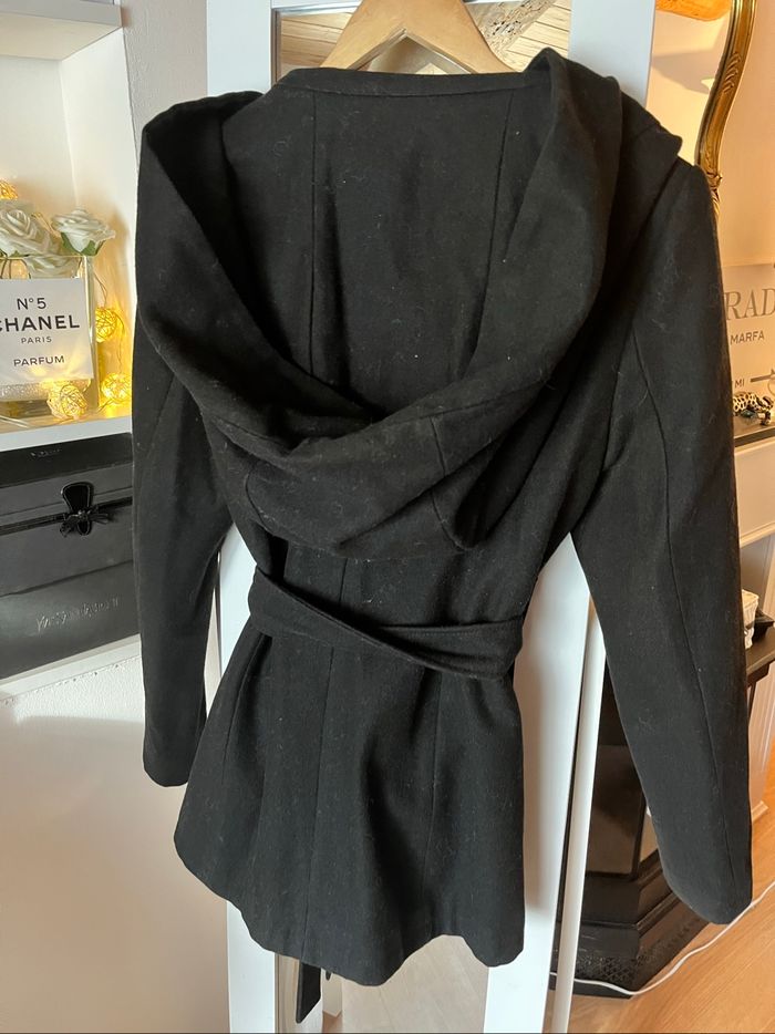 Manteau mi long noir capuche XXL T38 3Suisses TBE 🧥 - photo numéro 2