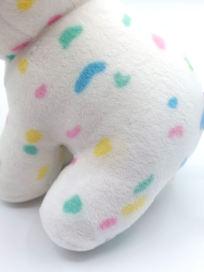 Peluche douce doudou chien TY blanc mauve violet confettis multicolores 16 cm - photo numéro 7