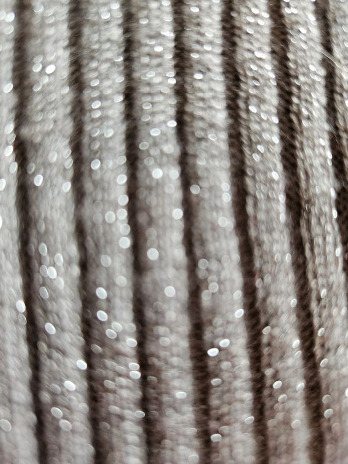 Pull fin côtelé argenté brillant et perles Vintage - photo numéro 3
