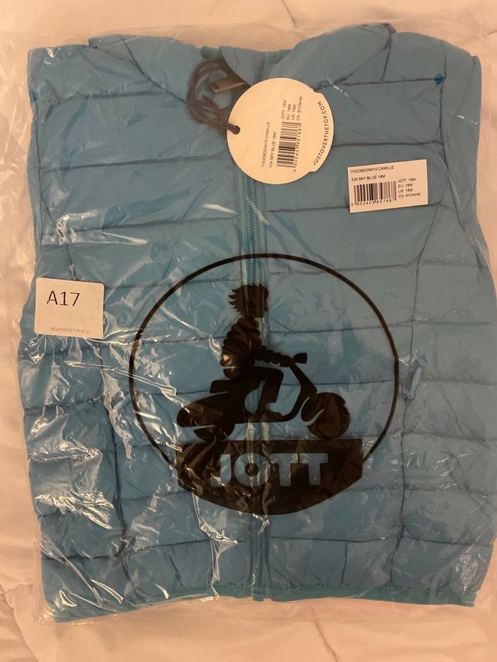 Doudoune jott Camille turquoise bébé