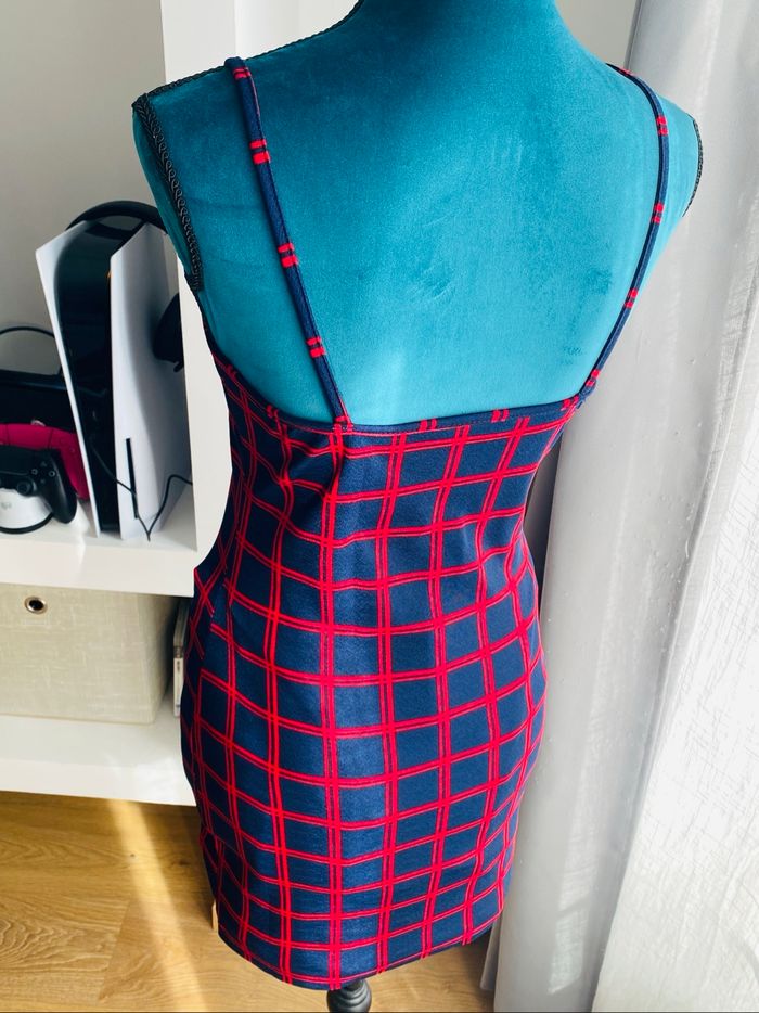 Robe SHEIN Carreaux Bleu Rouge - photo numéro 5