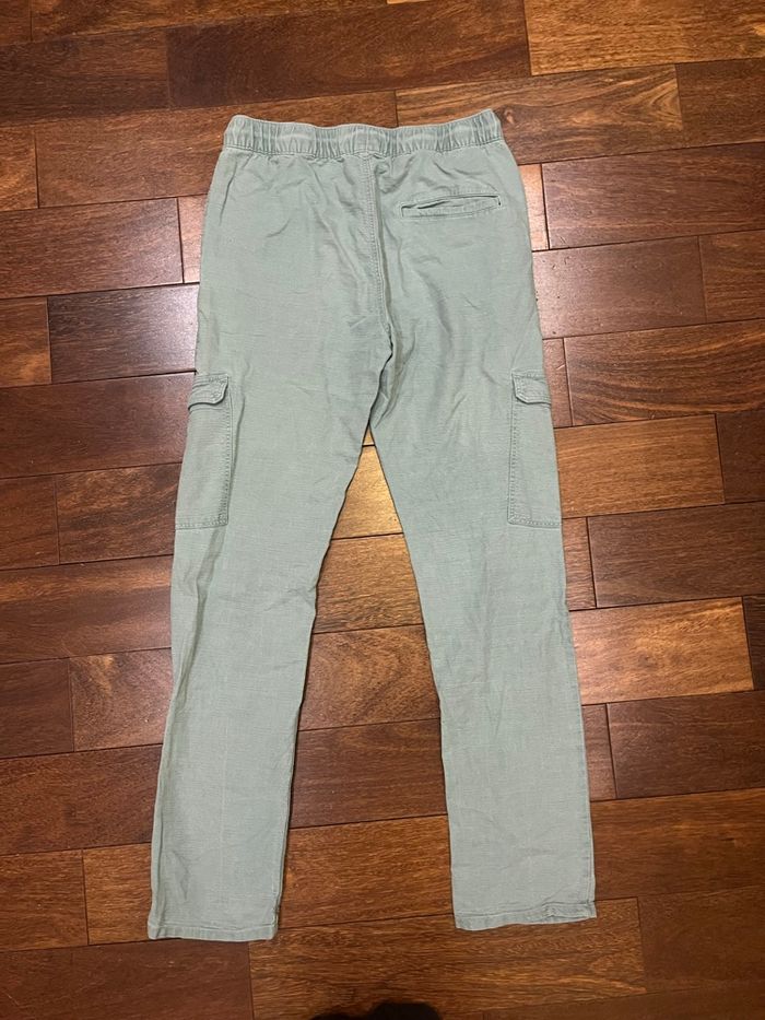 Pantalon cargo vert clair à taille élastique 14 ans - photo numéro 3