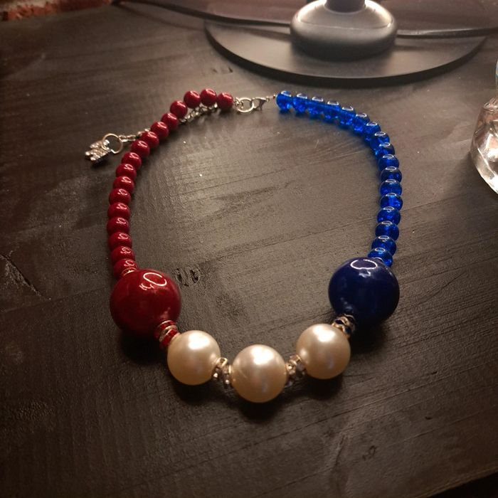 Collier ras de cou bleu blanc rouge - photo numéro 4