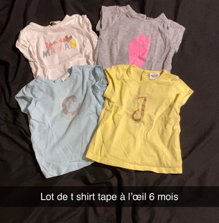Lot de t shirt tape à l’œil 6 mois