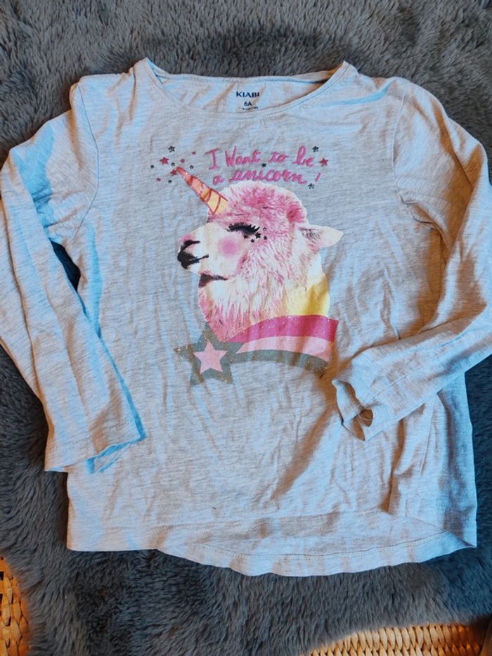 Haut manche longue licorne 6 ans