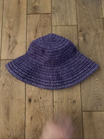 Chapeau d’été en coton - Violet et crème - Anna Rizzo par Ramar - Neuf avec étiquette