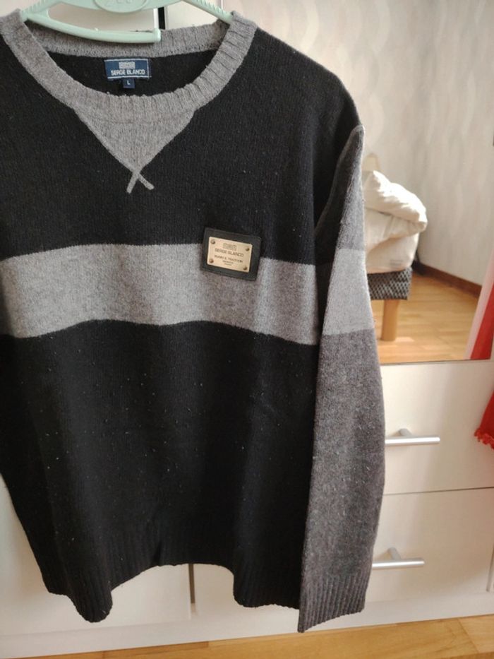 Pull en laine homme taille L Serge Blanco - photo numéro 4