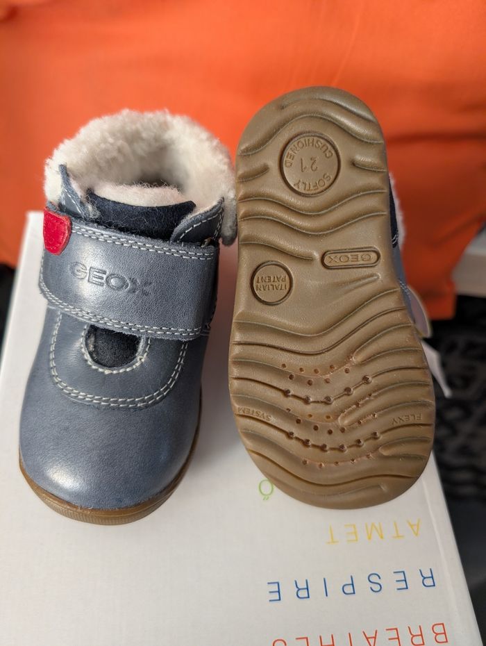 Chaussures tout cuir doux et souple garçon. Chaudes. Taille 21 idéal premier pas. Neuf. Geox - photo numéro 5
