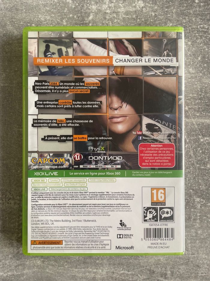 Jeu pour Xbox 360, Remember me, en français. - photo numéro 3