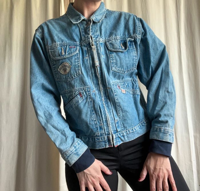 Veste jeans denim courte 90s grunge back to school y2k annees 2000 - Taille S - photo numéro 4