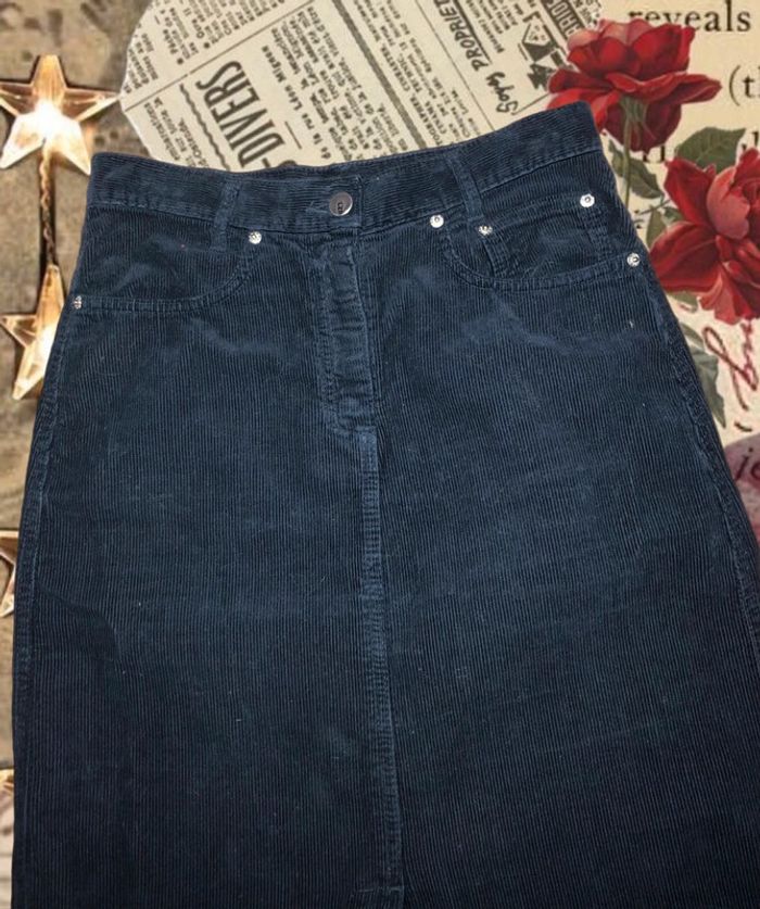 🖤Jupe longue vintage Y2K en velours côtelé noir Black corduroy skirt🖤