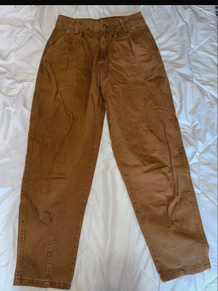 Jeans marron coupe ballon hiver automne femme taille 36