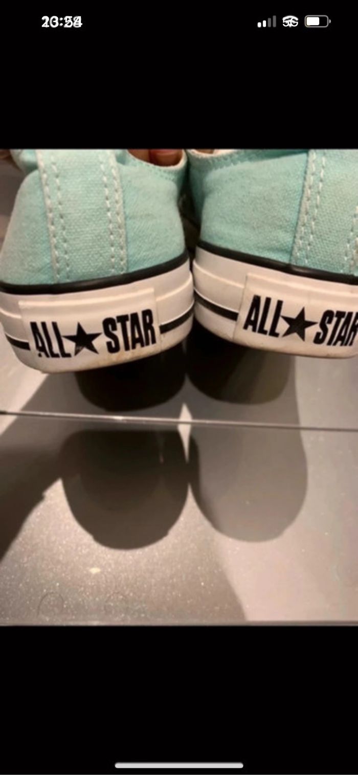 Converses bleues turquoise - photo numéro 2