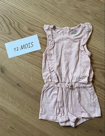 Combinaison-short Kiabi 12mois rose fille