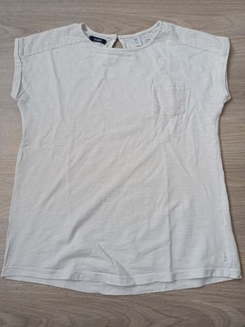 T-shirt blanc fille Okaïdi taille 12 ans en bon état