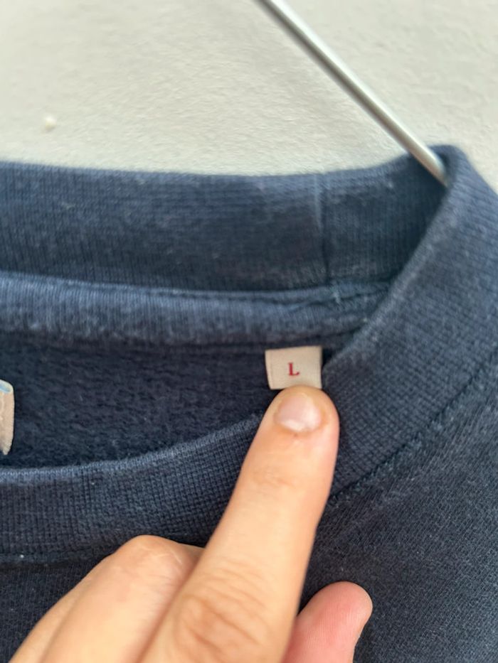 Sweat-shirt bleu marin et jaune - en coton jack & jones - taille L - photo numéro 4