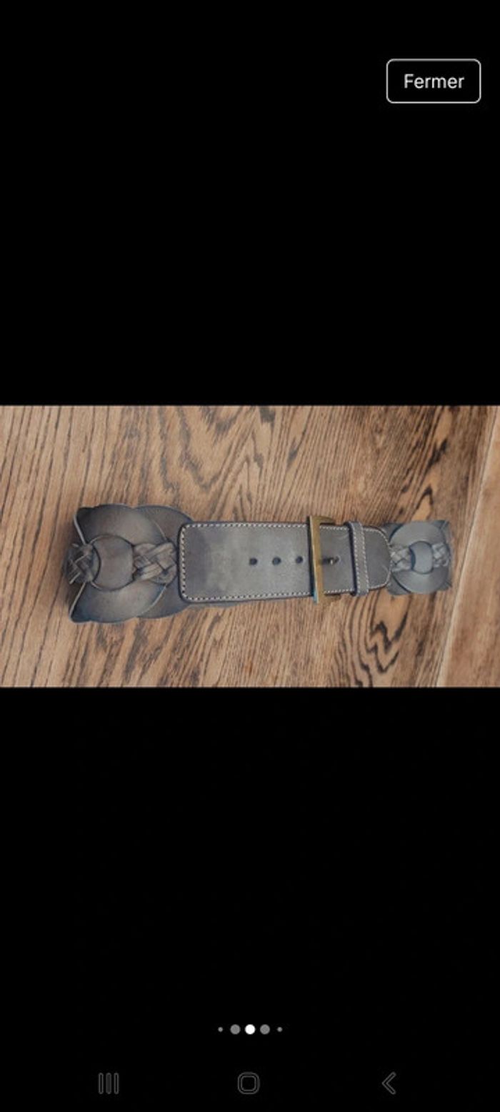 Ceinture Talking French en cuir Marron 80cm - photo numéro 6
