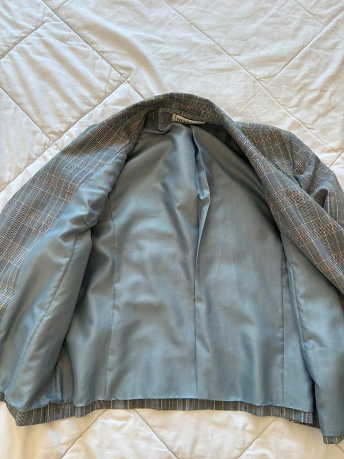 Veste blazer motif prince de galle carreaux gris noir Weinberg Paris vintage 90s taille L/XL - photo numéro 8