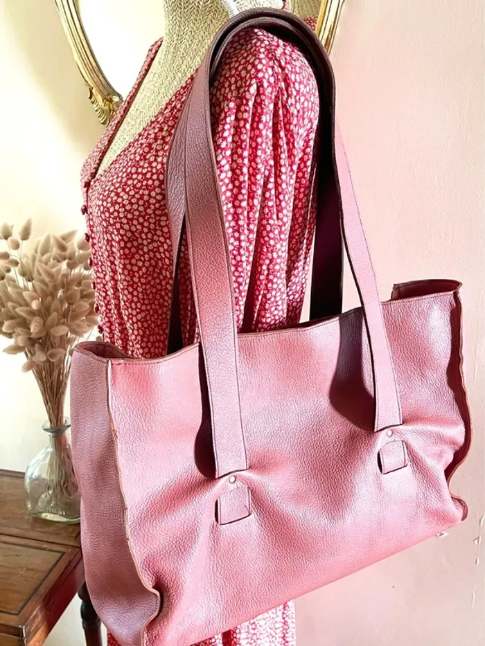Sac en Cuir Rose de Qualité – Élégance et Couleur - photo numéro 2