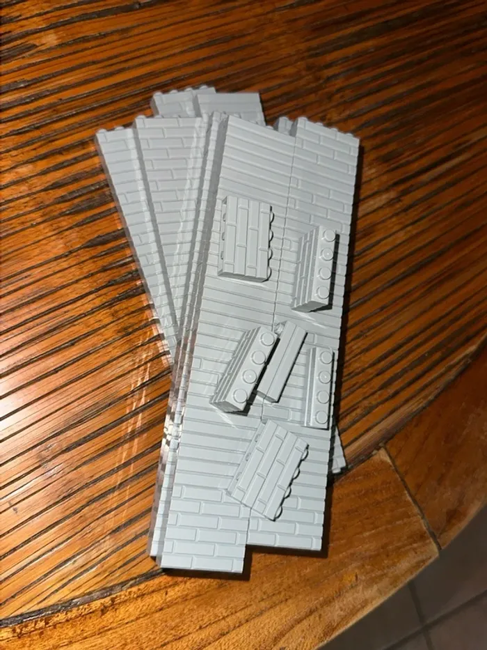 200 brick Lego modified 1 x 4 with masonry profile ref 15533 Light Bluish Gray - photo numéro 2