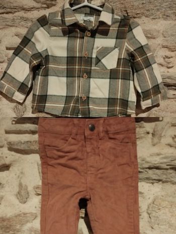 Ensemble chemise + pantalon, taille 6mois, collection 2025