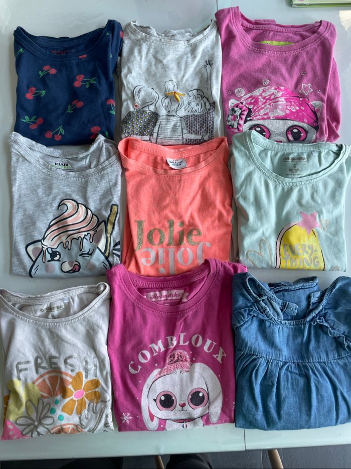 Lot 9 tshirts fille 6 ans