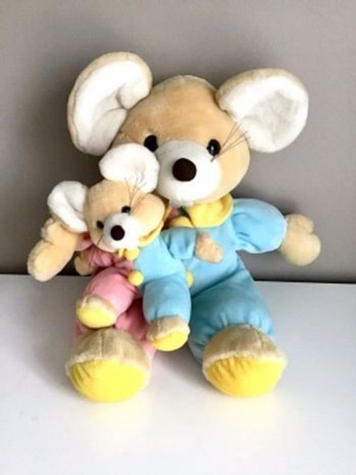Peluches maman souris et son petit souriceau