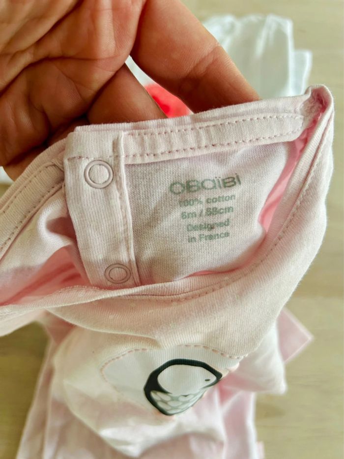 Lot de 2 t-shirts 6 mois Obaïbi - photo numéro 4