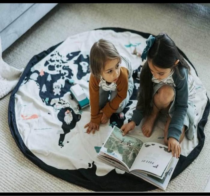 Sac et tapis rangement jouets carte du monde - photo numéro 3