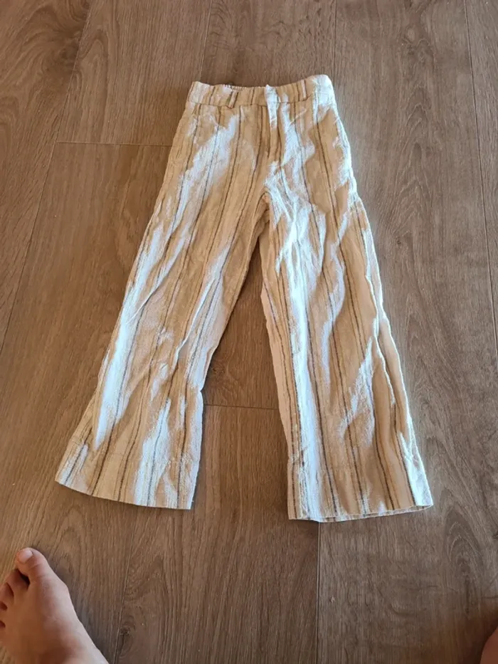 Pantalon rayé lin zara 9ans