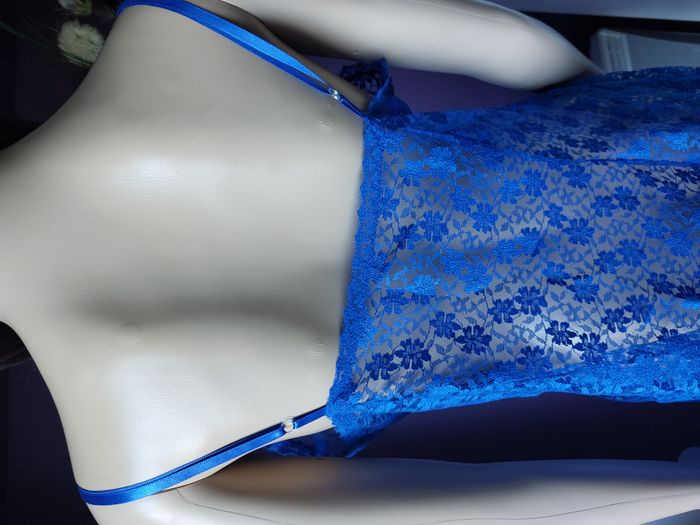 Nuisette bleue transparente en dentelle – taille XL (42-44) - photo numéro 7