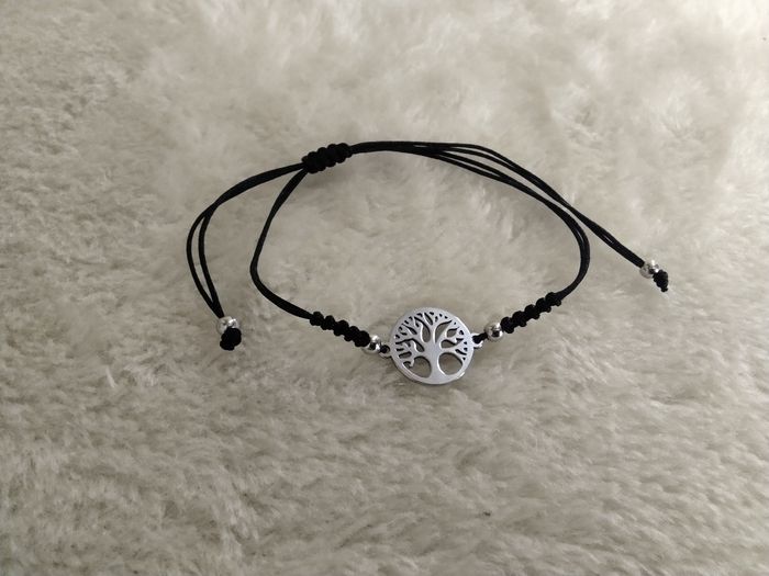 Bracelet cordon noir arbre de vie