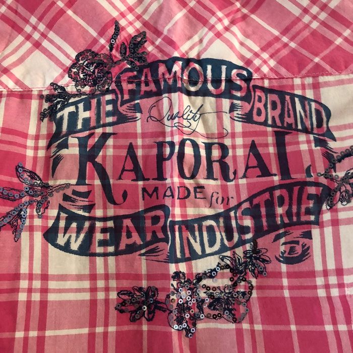 Chemise  kaporal  taille small /36 rose blanc strass - photo numéro 4