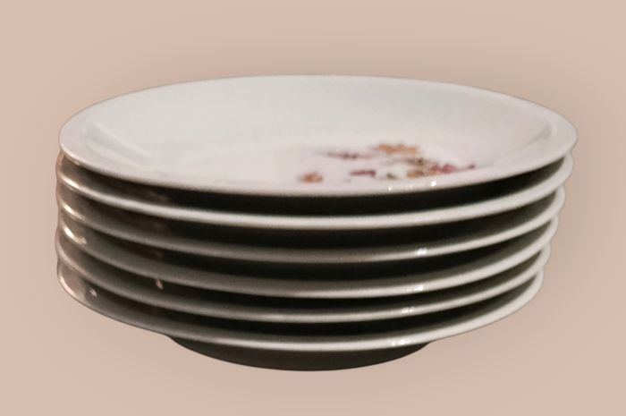 Lots de 6 assiettes fleuries (Porcelaine) - photo numéro 3