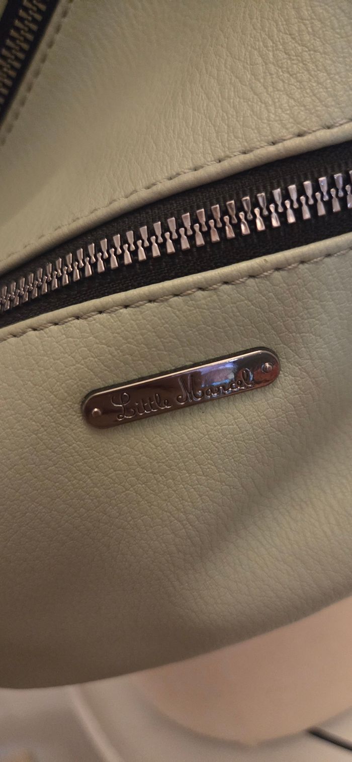 Sac Little Marcel vert sauge – grand format cabas – doublure rayée iconique  – excellent état comme neuf - photo numéro 3