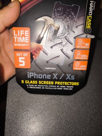 Coffret Metalique 5 protection d'écran en verre trempé  iPhone X / Xs Marque Energiser