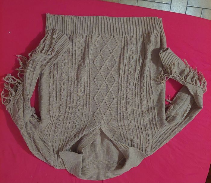 Pull manche longue avec franges - photo numéro 2
